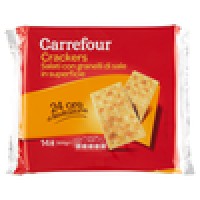 Carrefour Crackers Salati con granelli di sale in superficie