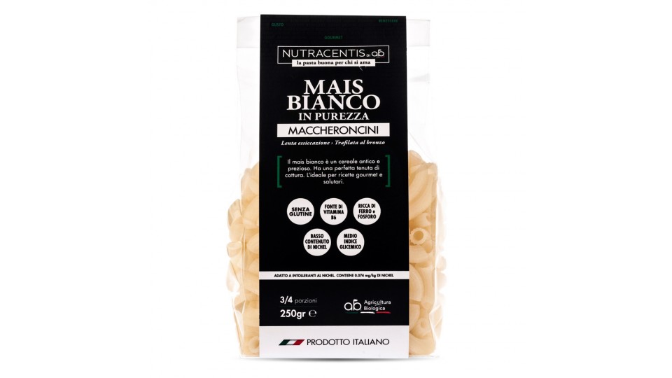 Maccheroncini di Mais bianco in purezza (bio, gluten free)