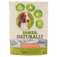 Iams Naturally ricco di Salmone dell'Atlantico del Nord e Riso Adulto