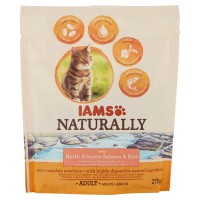Iams Naturally con Salmone dell'Atlantico del Nord e Riso Adulto