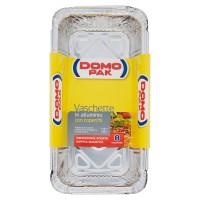 Domopak Vaschette in alluminio con coperchi 2 porzioni - Confezione scorta