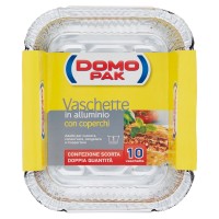 Domopak Vaschette in alluminio con coperchi 1 porzione - Confezione scorta