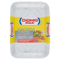 Domopak Vaschette in alluminio con coperchi 6 porzioni - Confezione scorta