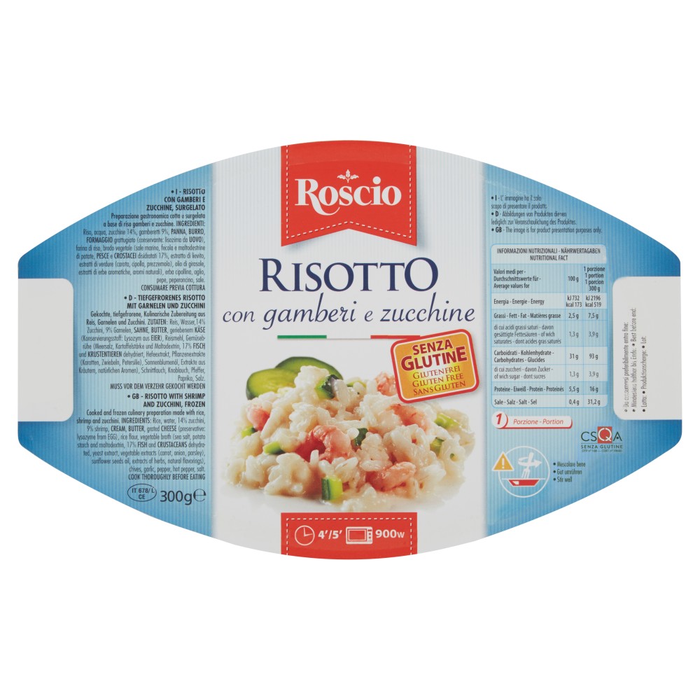 Roscio Risotto con gamberi e zucchine