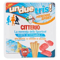 Citterio un due tris! Merenda Sport frullato fragola e banana + Grissini + fettine di Salame