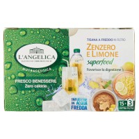 L'Angelica Nutraceutica Tisana a Freddo in Filtro Zenzero e Limone superfood 18 Filtri
