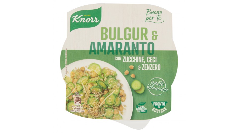 Knorr Buono per te Bulgur & Amaranto con Zucchine, Ceci & Zenzero