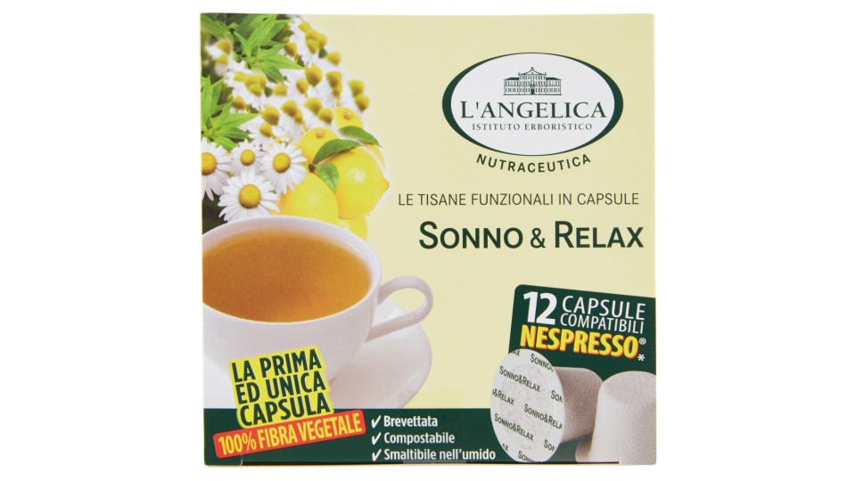 L'Angelica Nutraceutica le Tisane Sonno & Relax 12 Capsule Compatibili Nespresso*