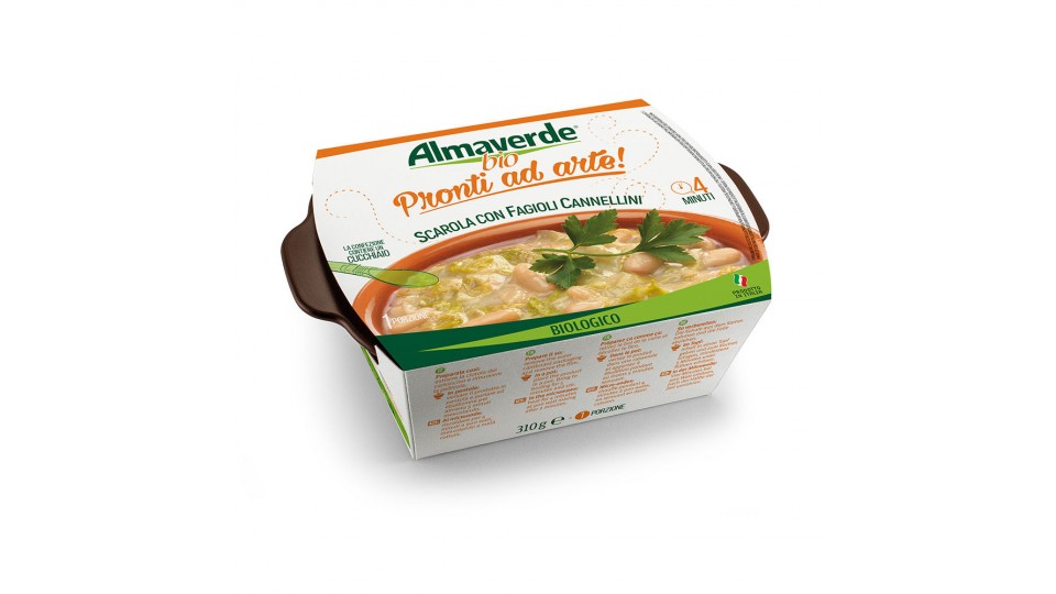 Zuppa biologica di scarola con fagiolini cannellini