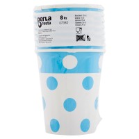 perLa festa Bicchiere 25 cl Pois Azzurro