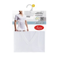 T-SHIRT UOMO MANICA CORTA SCOLLO A V VI BIANCO 