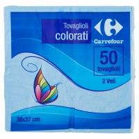Carrefour Tovaglioli colorati Azzurro 38x37 cm 2 Veli