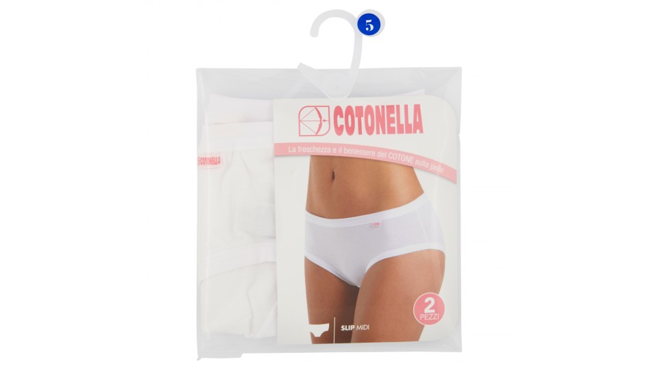 Cotonella Slip Midi Tg 5 XL Bianco