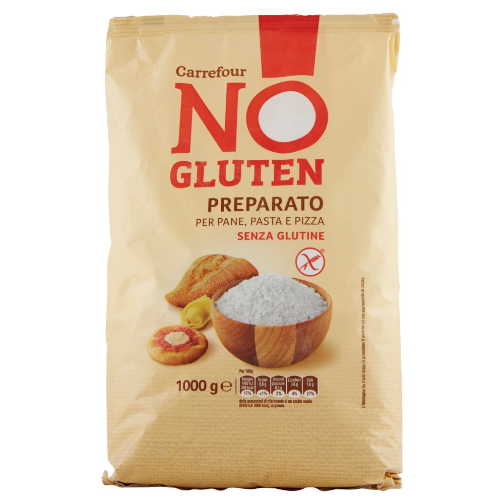 Carrefour No Gluten Preparato per Pane, Pasta e Pizza