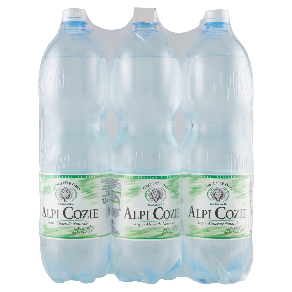 Alpi Cozie Acqua Minerale Naturale Frizzante Sorgente Oro