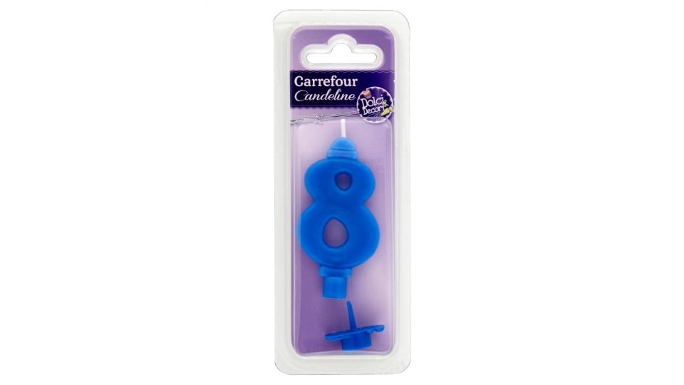 Carrefour Dolci & Decori Candelina a numero azzurra su supporto