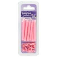 Carrefour Dolci & Decori Candeline rosa con supporti