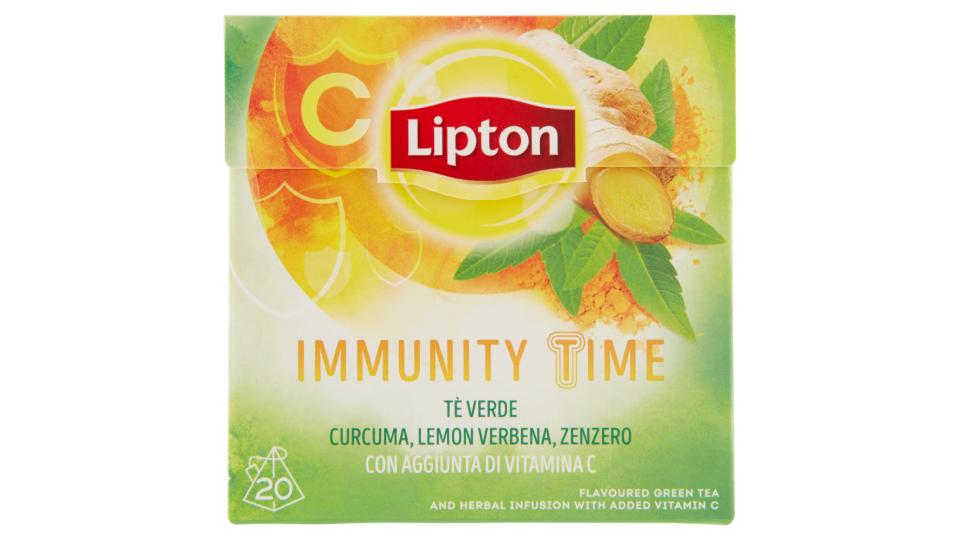Lipton Immunity Time con té verde,curcuma, lemon verbena, zenzero e aggiunta di vitamina C
