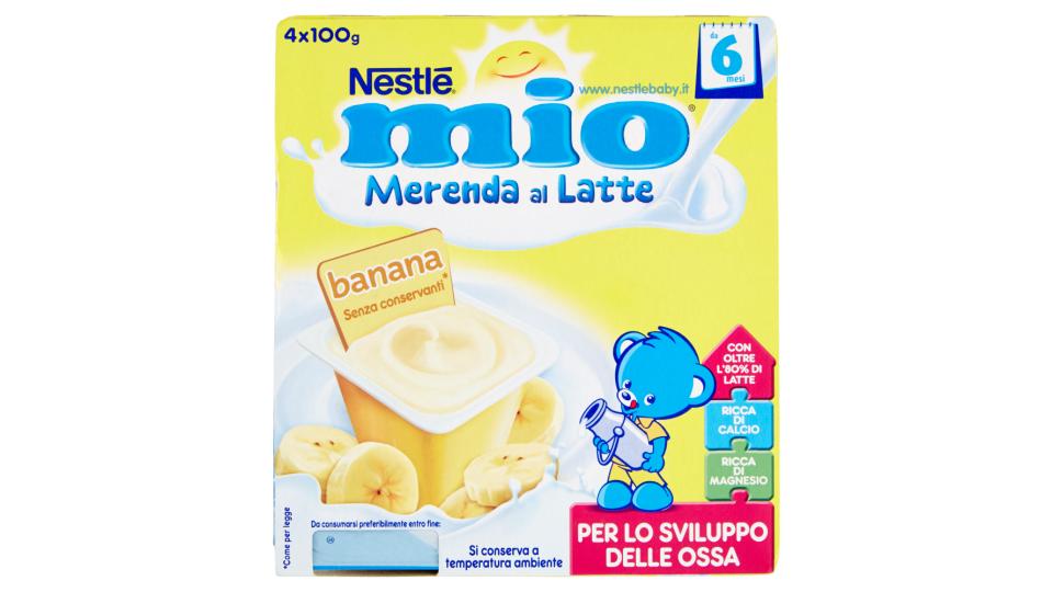 NESTLÉ MIO Merenda al Latte Banana da 6 mesi 4 vasetti plastica