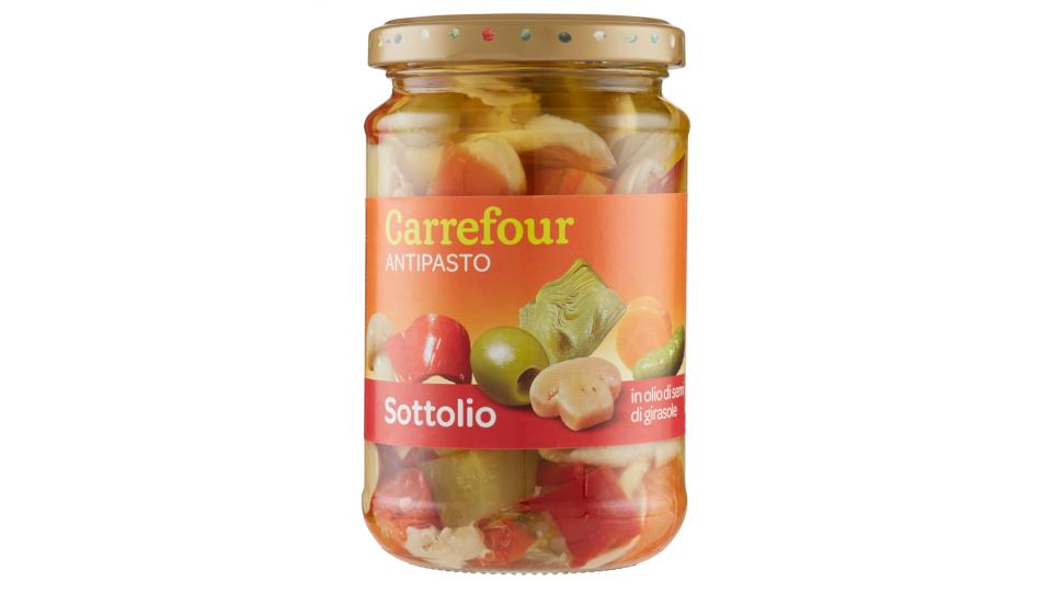 Carrefour Sottolio Antipasto in olio di semi di girasole