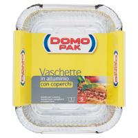 Domopak Vaschette in alluminio con coperchi 1 porzione