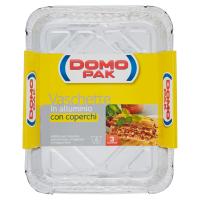 Domopak Vaschette in alluminio con coperchi 4 porzioni