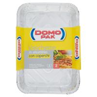 Domopak Vaschette in alluminio con coperchi 6 porzioni