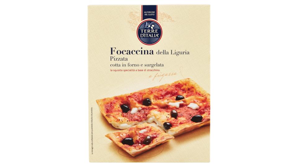 Terre d'Italia Focaccina della Liguria Pizzata cotta in forno e surgelata