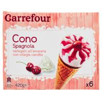 Carrefour Cono Spagnola variegato all'amarena con ciliegia candita