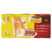 PURINA FRISKIES Gatto Patè coniglio e verdure-vitello e verdure-pollo e verdure lattina