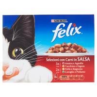 PURINA FELIX con: Anatra/Agnello, Tacchino/Fegato, Pollo/Rognone, Coniglio/Pollame in Salsa