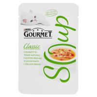 PURINA GOURMET Soup Gatto Delicato brodo con tonno naturale, guarnito con verdure