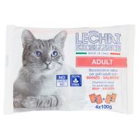 LeChat Excellence Adult Bocconcini in salsa per gatti adulti con Manzo-Salmone