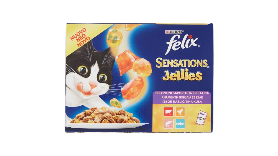 PURINA FELIX Sensations in Gelatina (manzo, pollo, salmone, trota) multipack