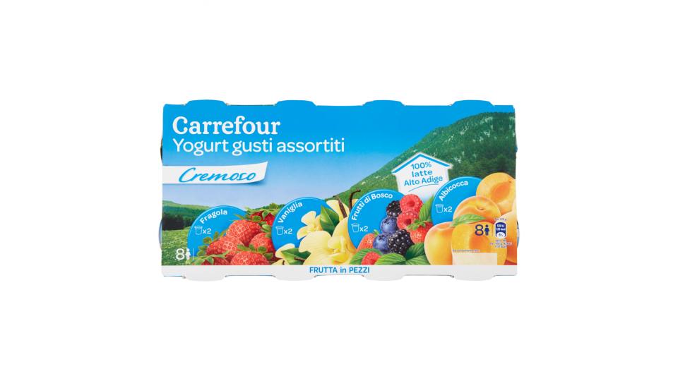 Carrefour Yogurt gusti assortiti Cremoso Frutta in Pezzi