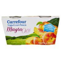 Carrefour Yogurt con Pesca Magro 0,1% di Grassi Frutta in Pezzi