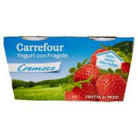 Carrefour Yogurt con Fragole Cremoso Frutta in Pezzi