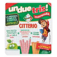 Citterio un due tris! merenda 90g di purea di mela + bastoncini con Cotto + croccanti Grissini