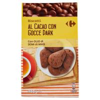 Carrefour Ore 8 Biscotti al Cacao con Gocce di Cioccolato Extra Fondente