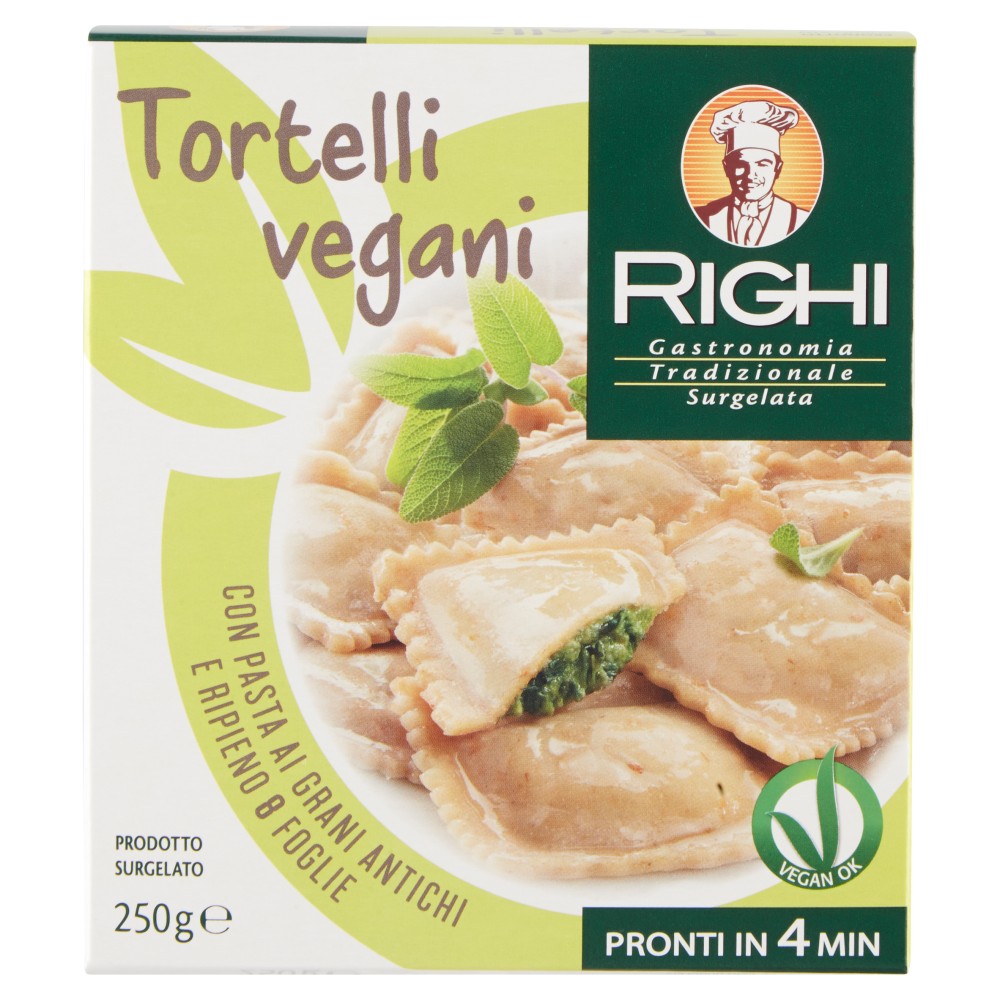 Righi Tortelli vegani con Pasta ai Grani Antichi e Ripieno 8 Foglie
