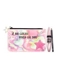 Maybelline pochette idea regalo di Natale, mascara volume effetto ventaglio Ciglia Sensazionali e matita occhi waterproof Expression Kajal