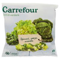 Carrefour Trio di verdure Spinaci, verza, scarola Surgelato