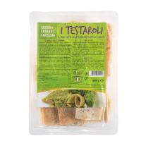 Testarolo di Pontremoli tagliato in vaschetta