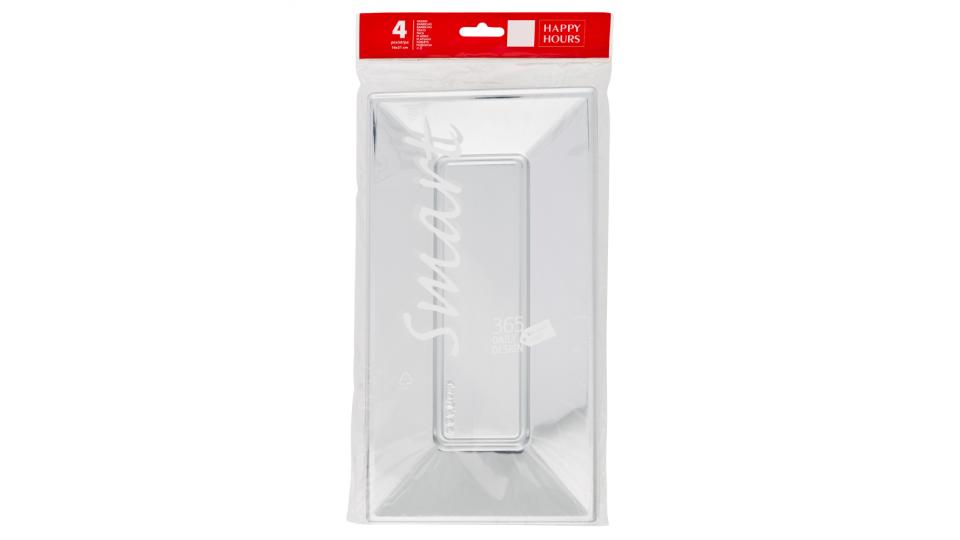 4 Vassoi Rettangolari Smart Silver