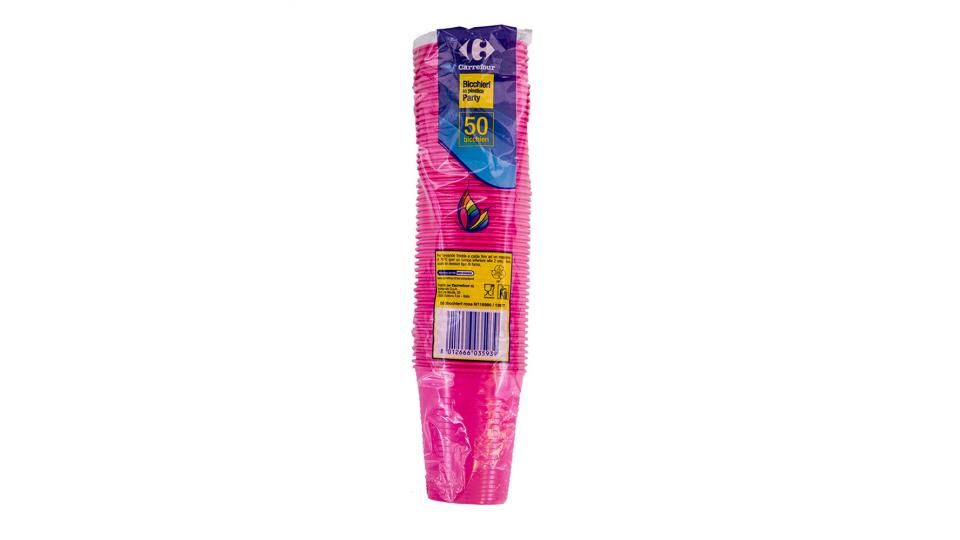 Carrefour Bicchieri in Plastica Rosa