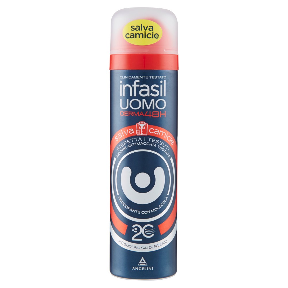 infasil Uomo Derma48H Deodorante Spray salva camicie