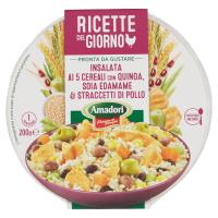Amadori Ricette del Giorno Insalata ai 5 Cereali con Quinoa, Soia Edamame & Straccetti di Pollo