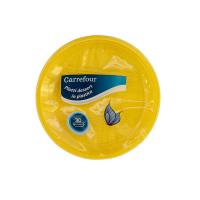 Carrefour Piatti da Dessert in Plastica Gialli 30 pz Ø
