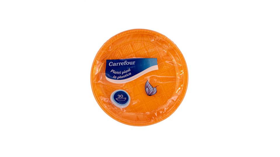 Carrefour Piatti Piani in Plastica Arancioni 30 pz Ø