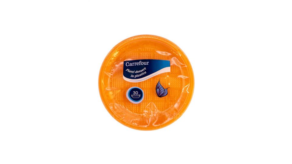 Carrefour Piatti da Dessert in Plastica Arancioni 30 pz Ø